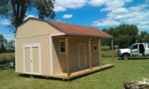 12x20 gambrel with side porch